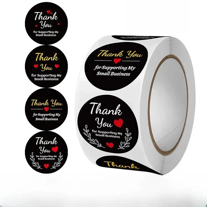 500 Labels Per Roll Custom Printed Thank you Packaging Label Thank You Supporting Stickers Manufacturer For My Small Business
