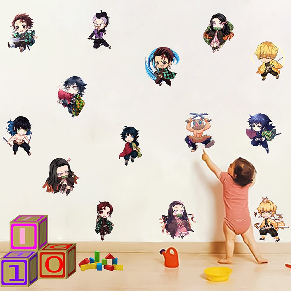 Cartoon Animation PVC Wall Stickers Laptop Luggage Graffiti Decorative Decals Vinyl Adhesive Wall Decals for Packaging Labels