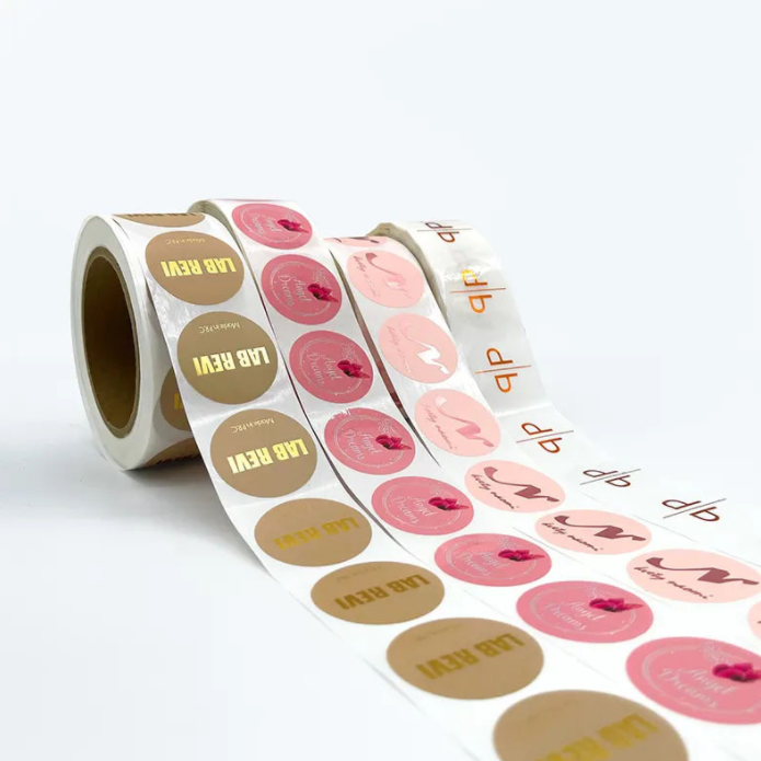 Roll trademark cartoon machine stick self-adhesive printing custom advertising logo label cartoon roll Sticker customization