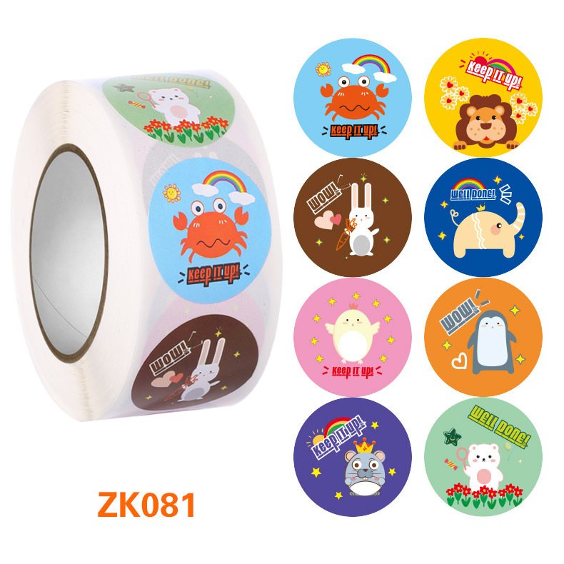 Custom Reward Stickers Children Encourage Drawing Books Praise Inspirational Stickers Cartoon Animal Stickers Decoration