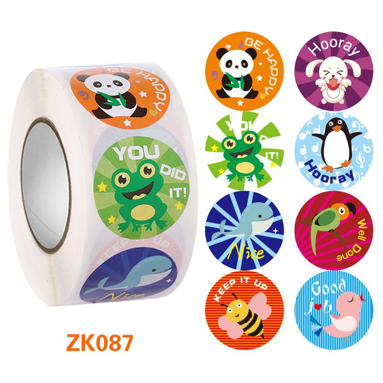 Custom Reward Stickers Children Encourage Drawing Books Praise Inspirational Stickers Cartoon Animal Stickers Decoration