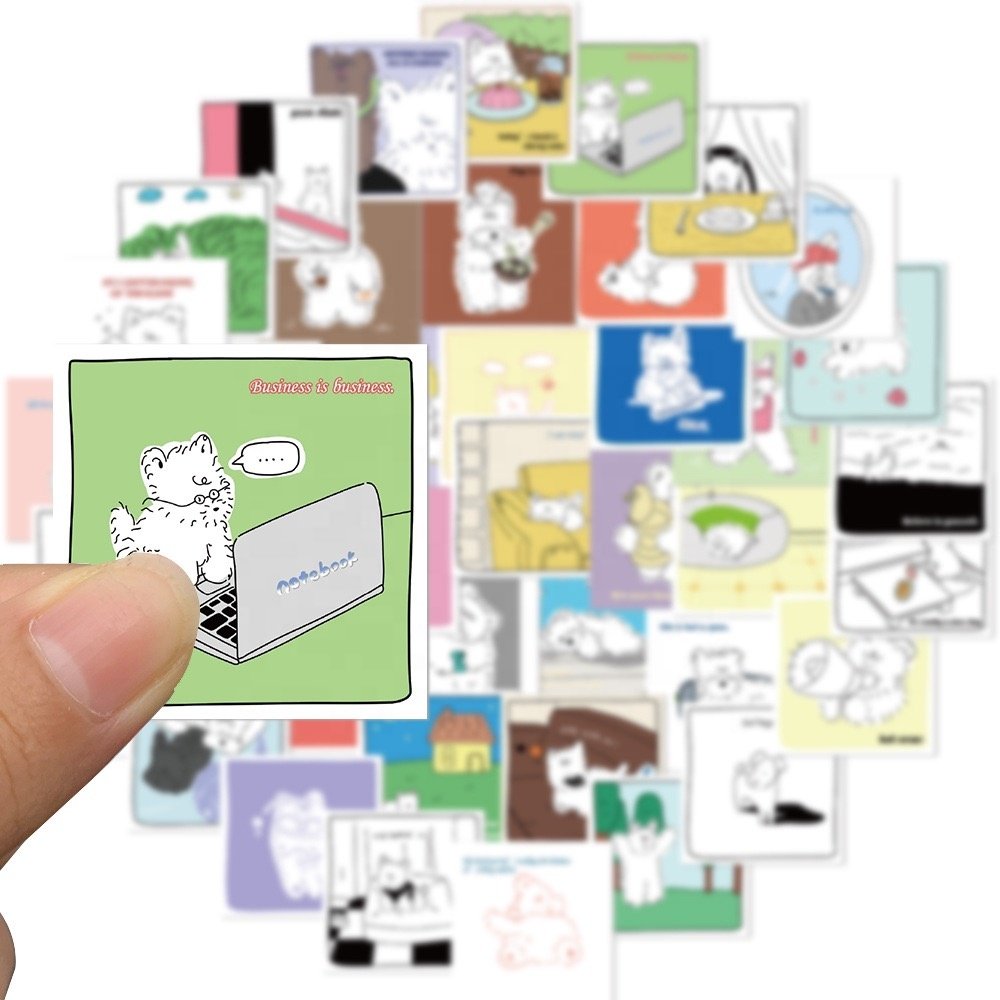 40pcs cute die cut vinyl waterproof cartoon dog animal collection sticker pack for kids luggage bike water bottle laptop diy