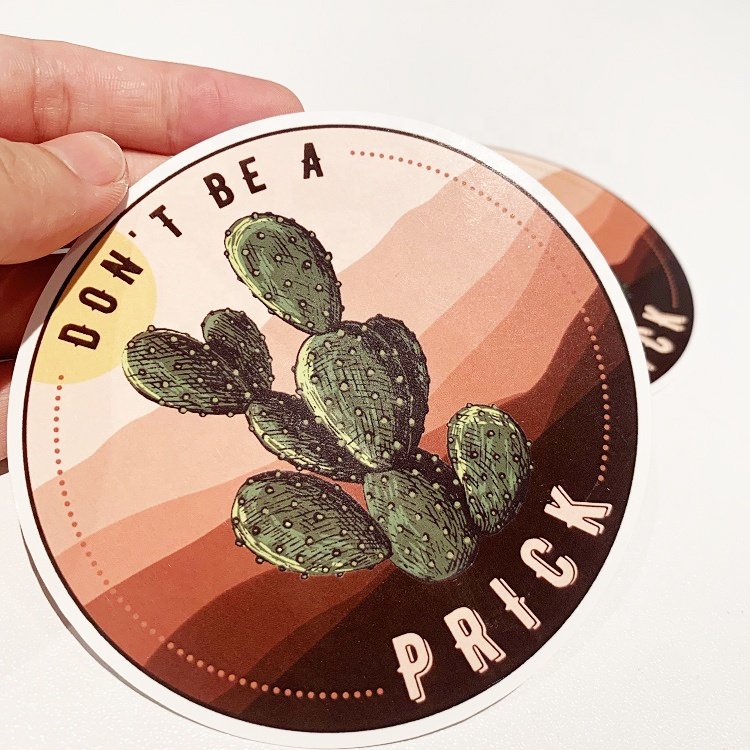 Custom Waterproof Dishwasher Safe Printing Promotion Self Adhesive Vinyl PVC Die Cut Stickers