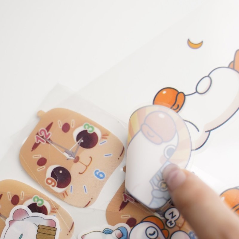 Custom printing waterproof transparent personalized cartoon sticker For Diary Hand Account Decoration DIY