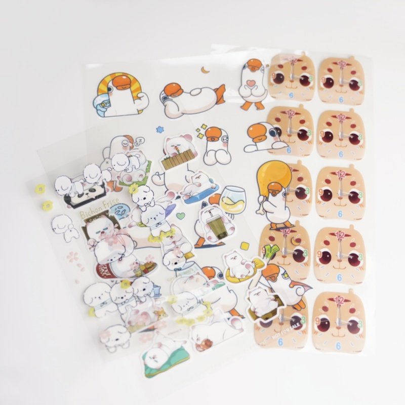 Custom printing waterproof transparent personalized cartoon sticker For Diary Hand Account Decoration DIY