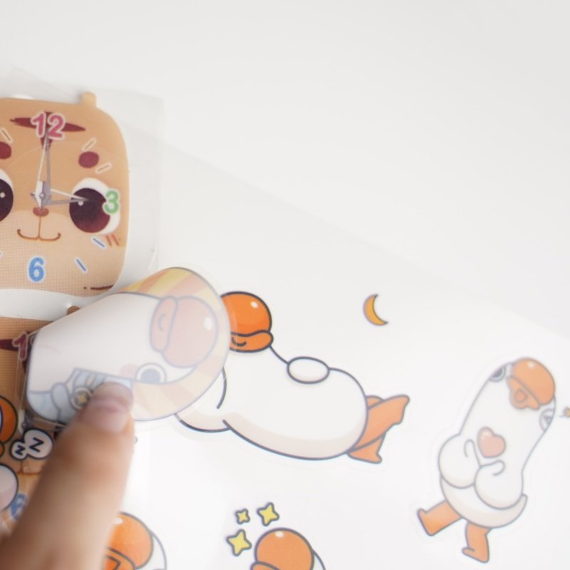 Custom printing waterproof transparent personalized cartoon sticker For Diary Hand Account Decoration DIY