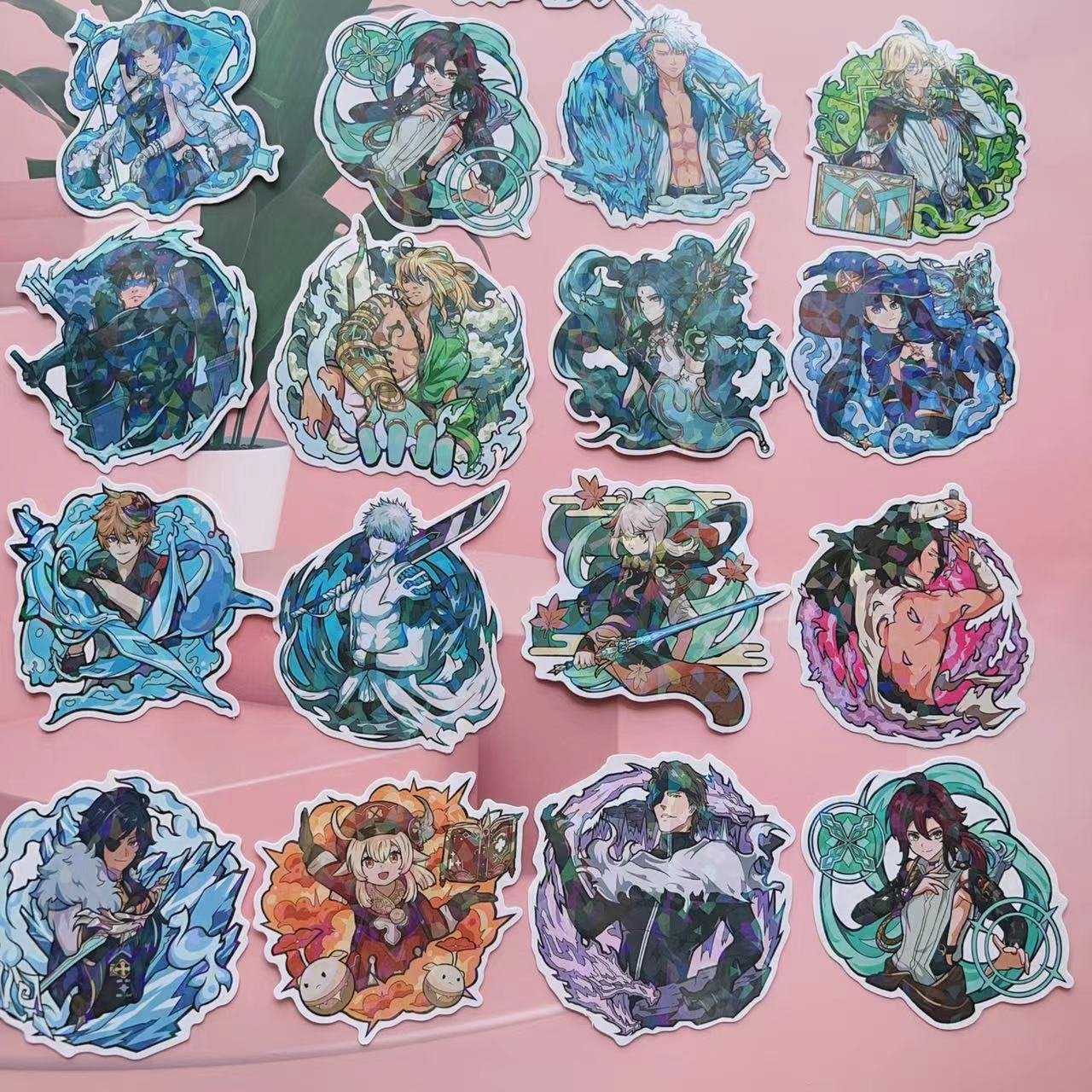 Customized Logo Made Label star heart Holographic Sticker Rainbow Effect Custom design Hologram vinyl Sticker