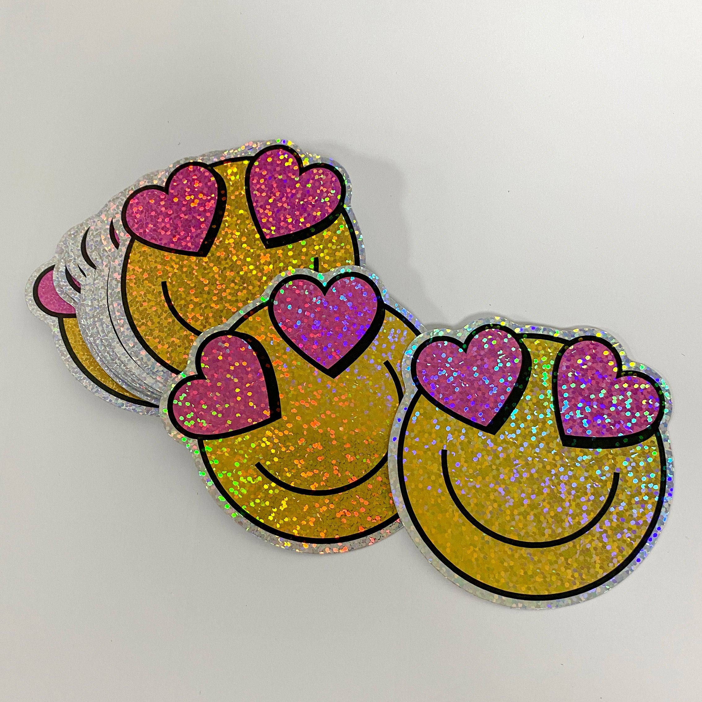 Waterproof Custom Die Cut Cartoon Pvc Vinyl Dot Holographic Sparkle Sticker With Your Own Design