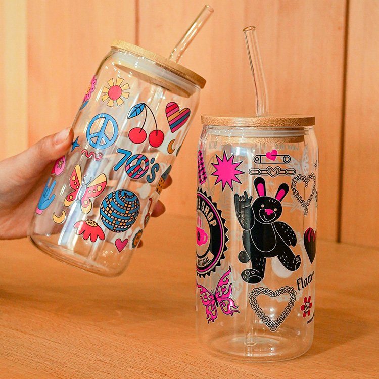 Waterproof Custom Cartoon Logo Christmas UV Transfer Stickers Adhesive Film Easy Peel UV DTF Wrap Cup Transfer Stickers