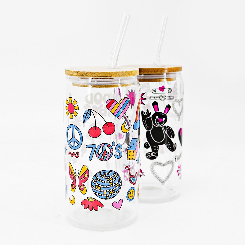 Waterproof Custom Cartoon Logo Christmas UV Transfer Stickers Adhesive Film Easy Peel UV DTF Wrap Cup Transfer Stickers