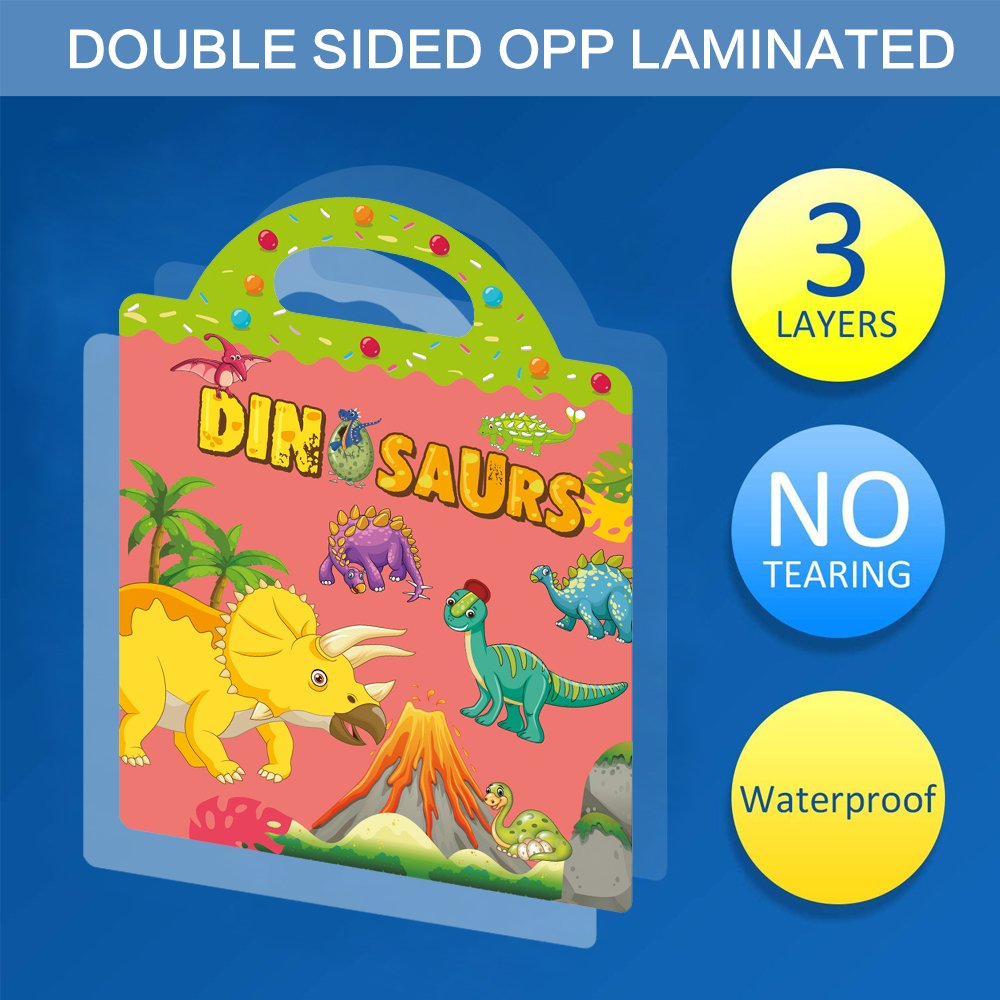 Spot wholesale Creative Cartoon Sticker Book for Kids Early Learning Scene Dinosaur Animals Toys Reusable Stickers book