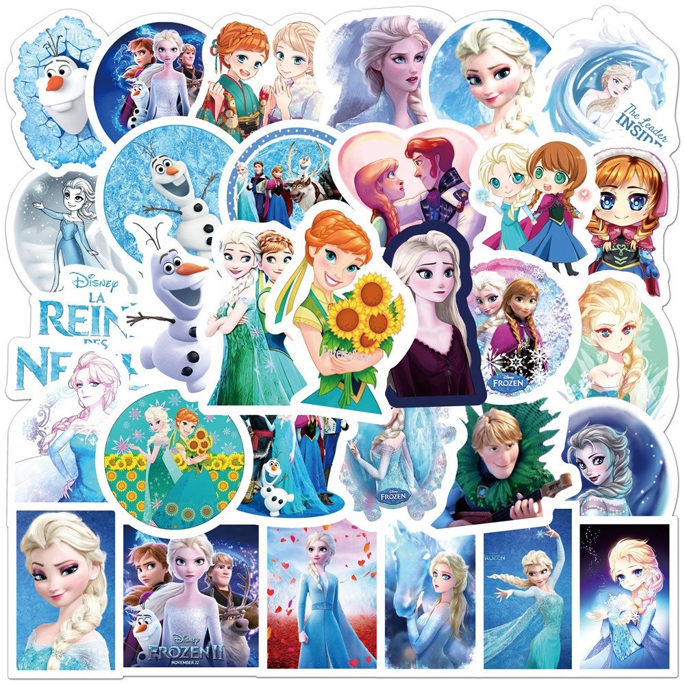 50 PCS Cartoon Yellow VSCO Girl Stickers Frozen Chidren Toy Waterproof Sticker to DIY Suitcase Laptop Bicycle Helmet Car Decals