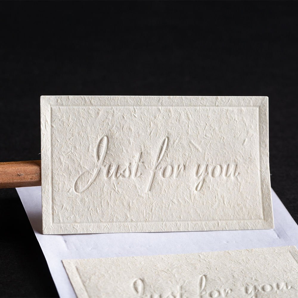 Custom Hight Quality Art Textured Paper Embossed Label Stickers