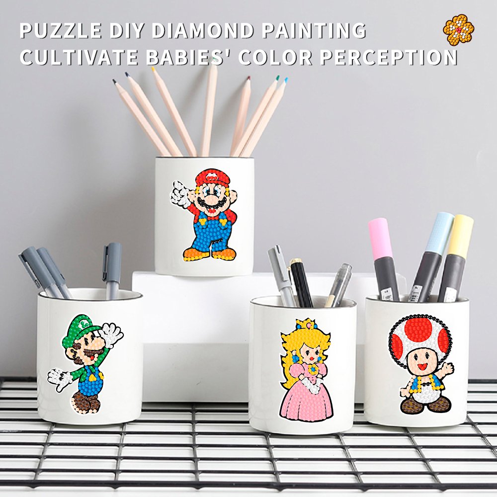 Cartoon sticker DIY 5D diamond painting crystal rhinestone stitch art 5D Mario diamond painting set stickers for children DIY