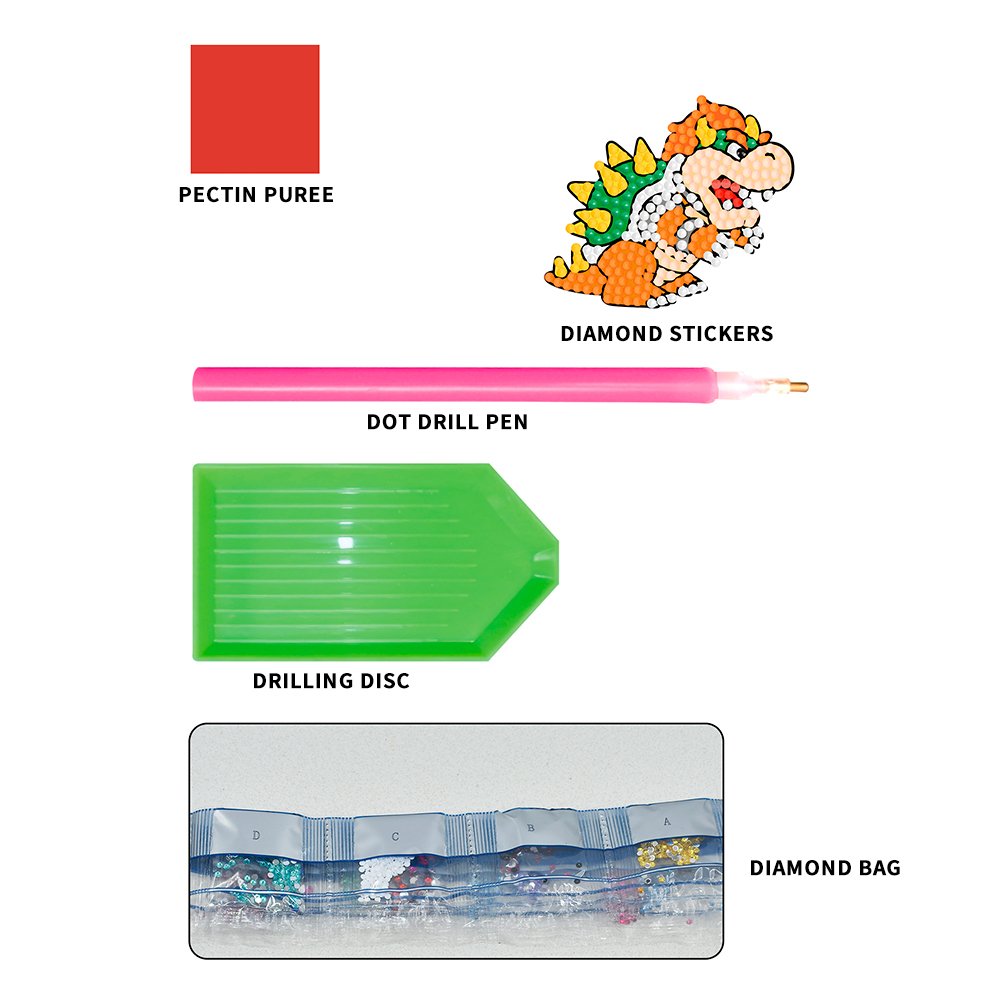 Cartoon sticker DIY 5D diamond painting crystal rhinestone stitch art 5D Mario diamond painting set stickers for children DIY