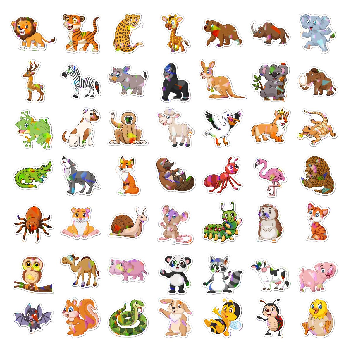 100Pcs Cute Animal Vinyl Cartoon Stickers for Kids Home Decoration on Laptop Skateboard Water Bottles Computer & Phone