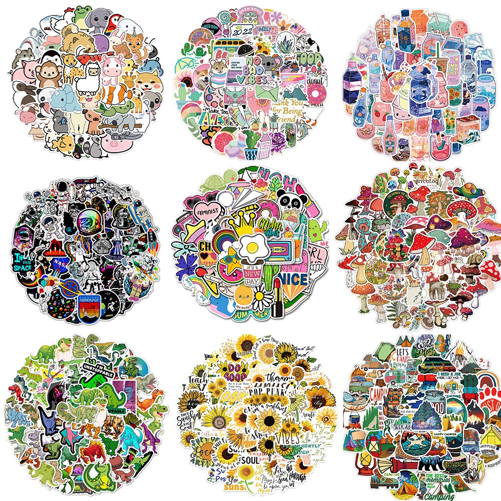Ready Stock Custom Logo Packaging Waterproof Vinyl Die Cut Mushroom Stickers Cartoon Sticker Labels for DIY