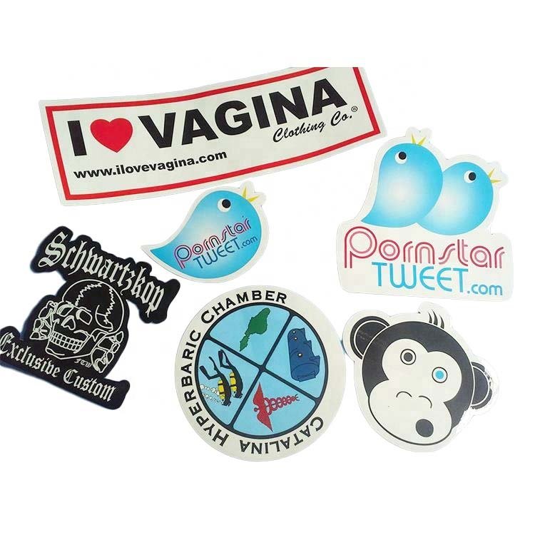 Custom Printing Die Cut Vinyl Stickers , Adhesive Waterproof PVC Label Company Logo Design Cartoon Stickers
