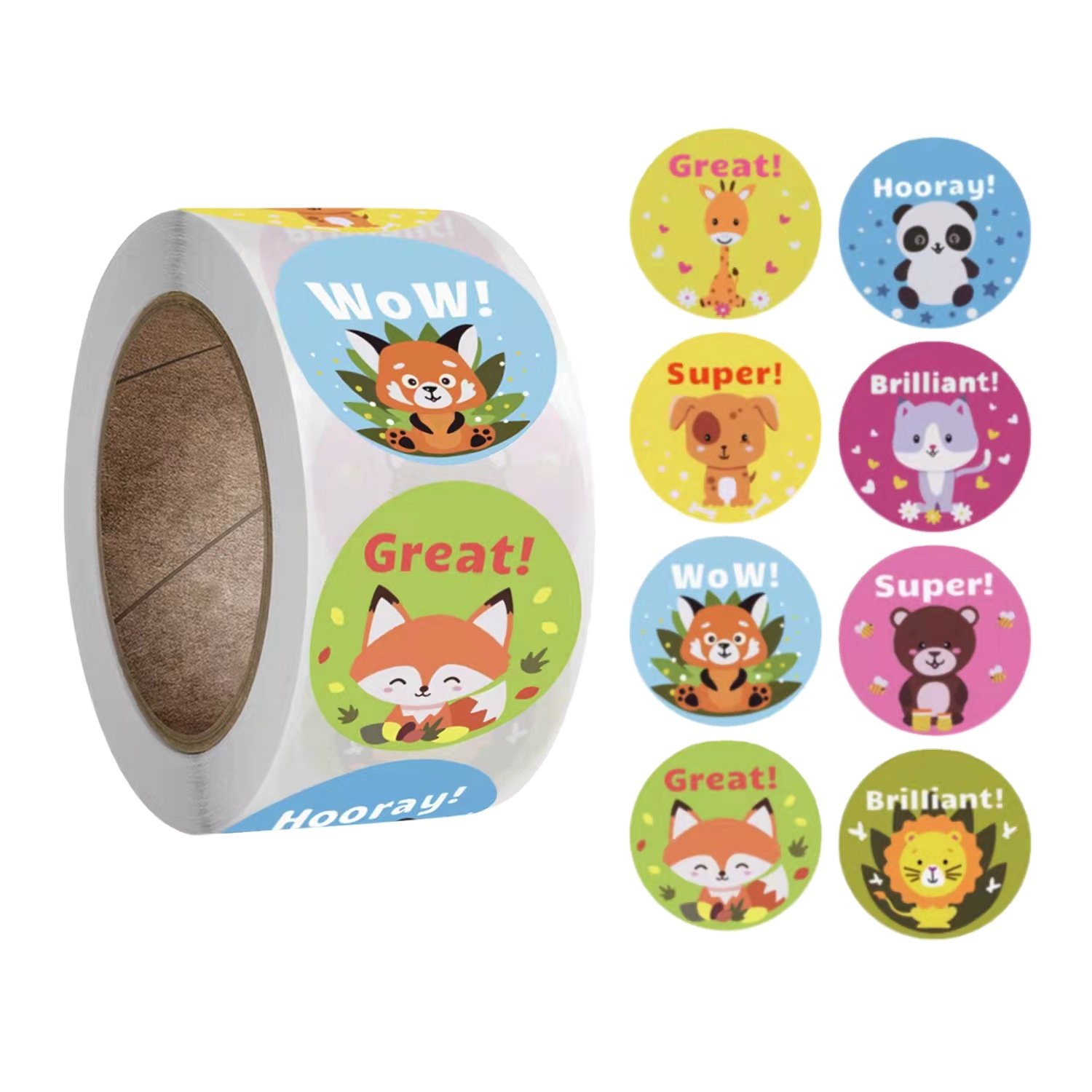 Custom Personalized Waterproof Cute Vinyl Label Teacher Reward Sticker Animal motivational Stickers