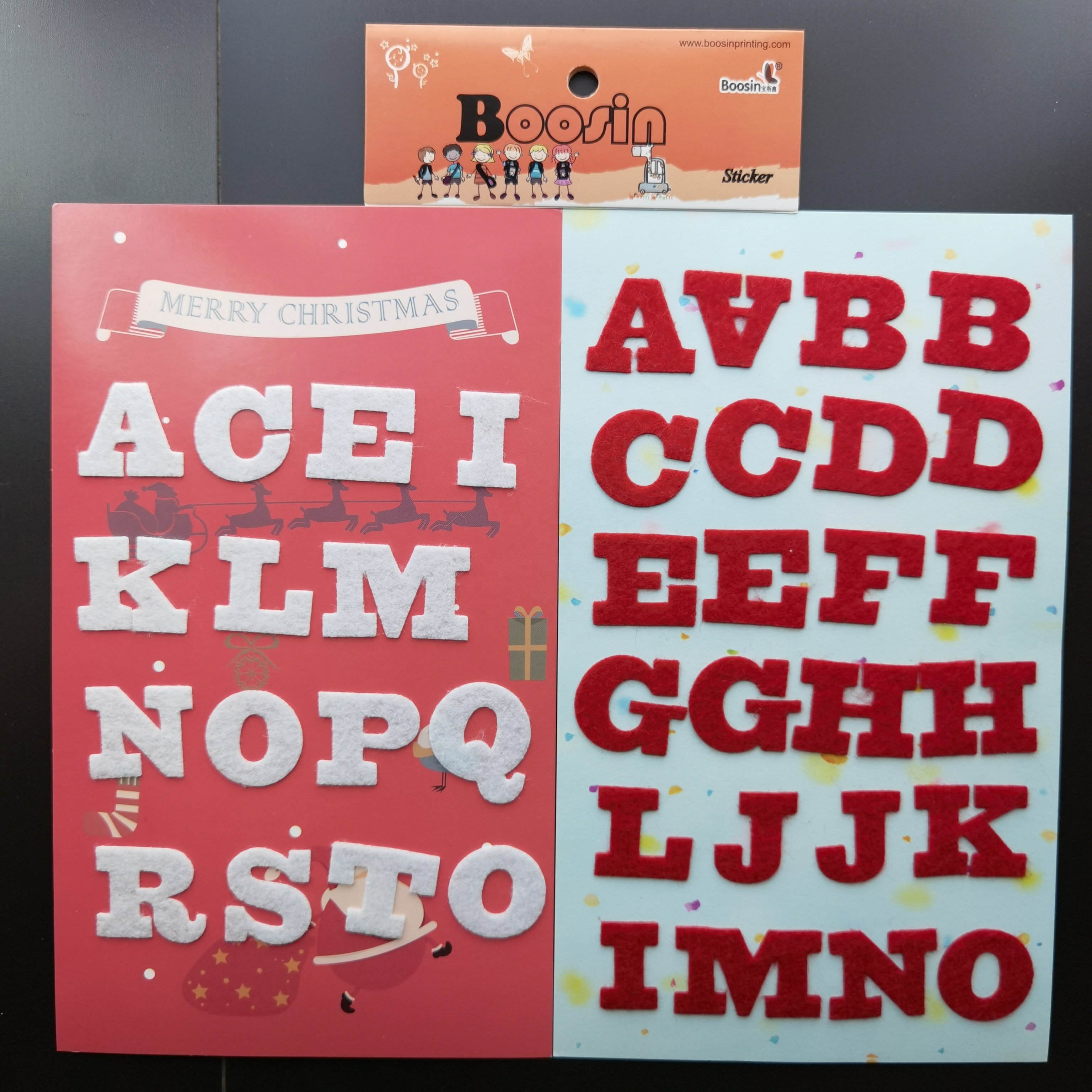 Creative Product Colorful Felt Unque Handmade Felt letter Sticker Kids 3d Fabric Sticker
