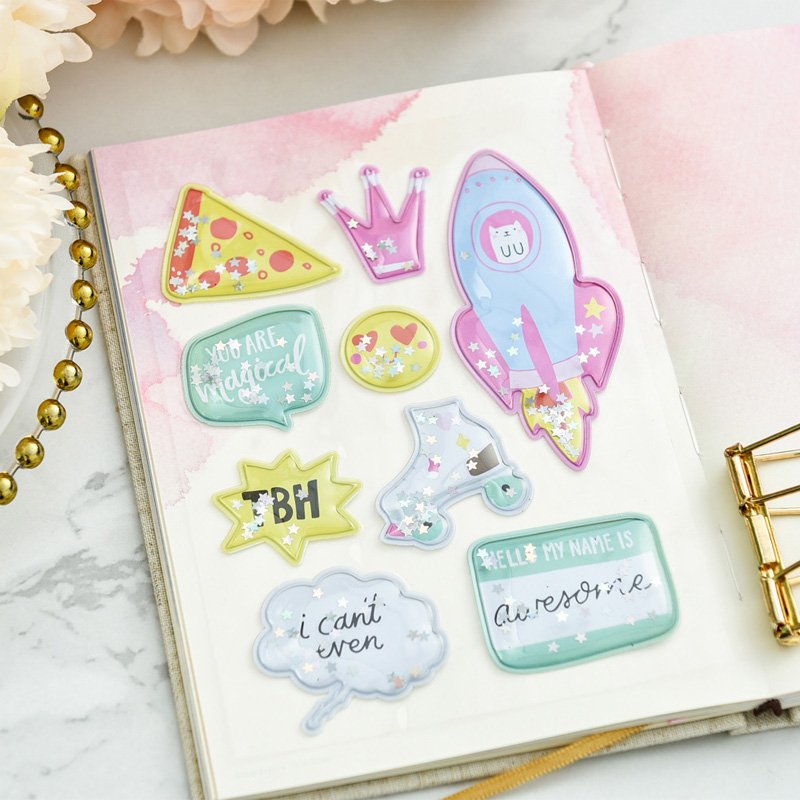 High quality 3D pu leather cute puffy sticker custom for kids decorative cartoon sticker owl animal sticker