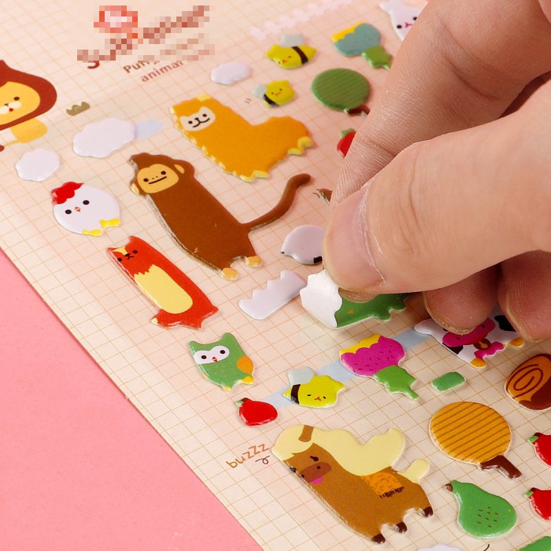Wholesale Cute Cartoon Decorative 3D Bubble Sticker Puffy Deco Stationery Pop Up Scrapbook Planner Stickers For Kids Craft Gift