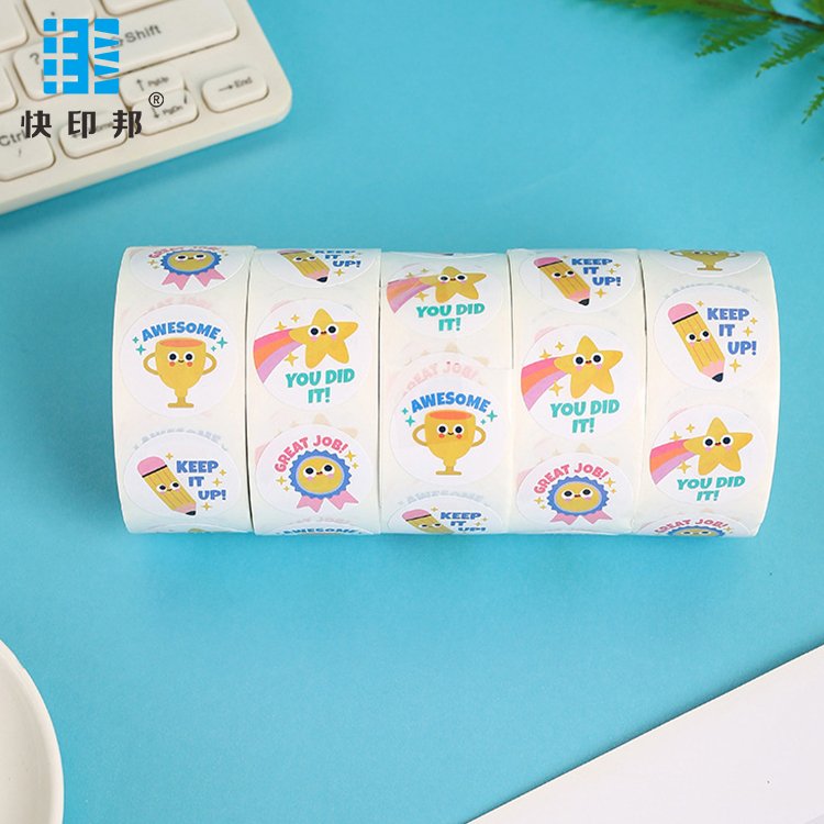 High Quality Uv Printing Self-Adhesive Die Cut Round Label Stickers Cartoon Anime Cute Pvc Pet Vinyl Roll Packaging Stickers
