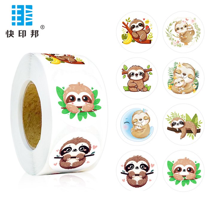 High Quality Uv Printing Self-Adhesive Die Cut Round Label Stickers Cartoon Anime Cute Pvc Pet Vinyl Roll Packaging Stickers
