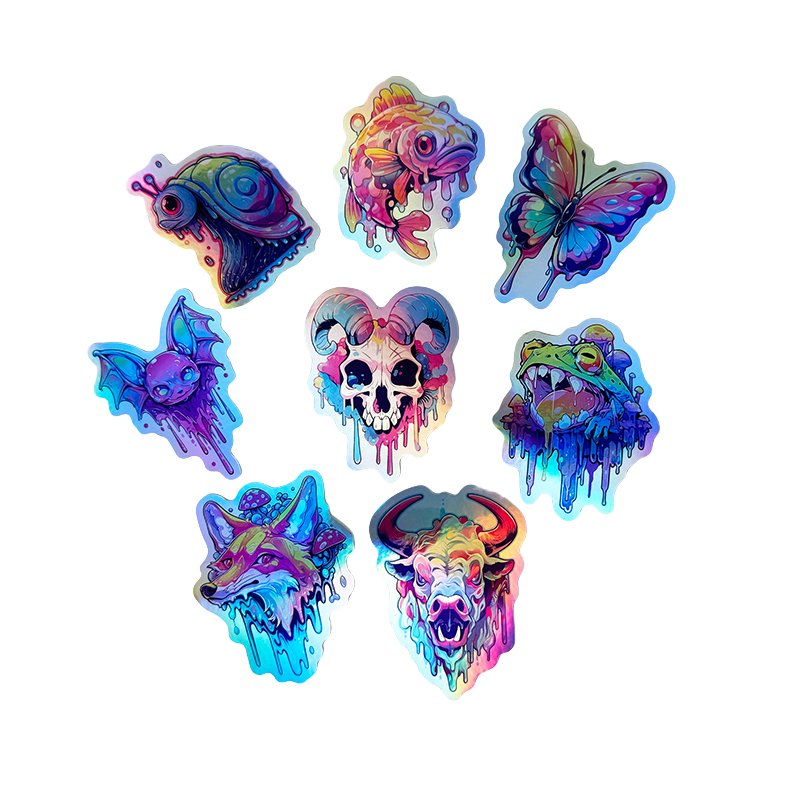 New Arrival Custom Design Sticker Holographic Stickers Printing Logo label Glossy Vinyl Hologram Custom Die Cut Stickers