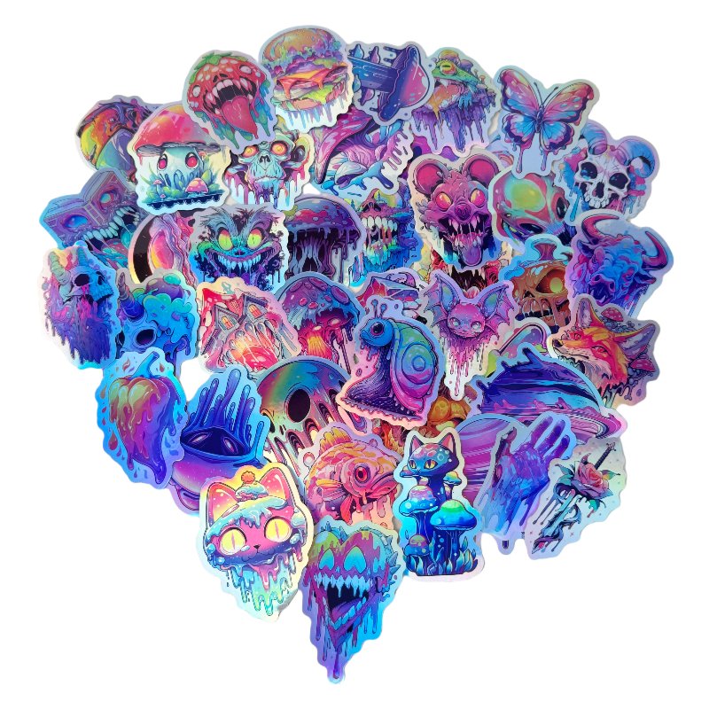 New Arrival Custom Design Sticker Holographic Stickers Printing Logo label Glossy Vinyl Hologram Custom Die Cut Stickers