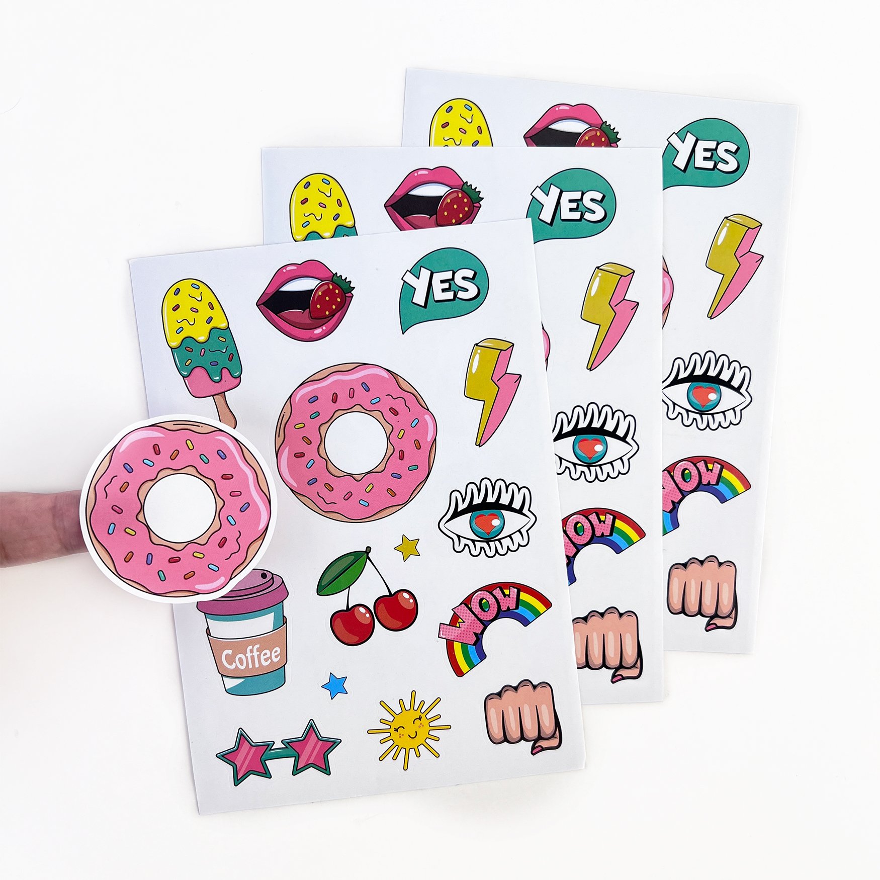 Custom Logo Promotion Cute Sticker Label Sheet Self-Adhesive Decorative Vinyl Custom Kiss Cut Stickers Sheet For Kids