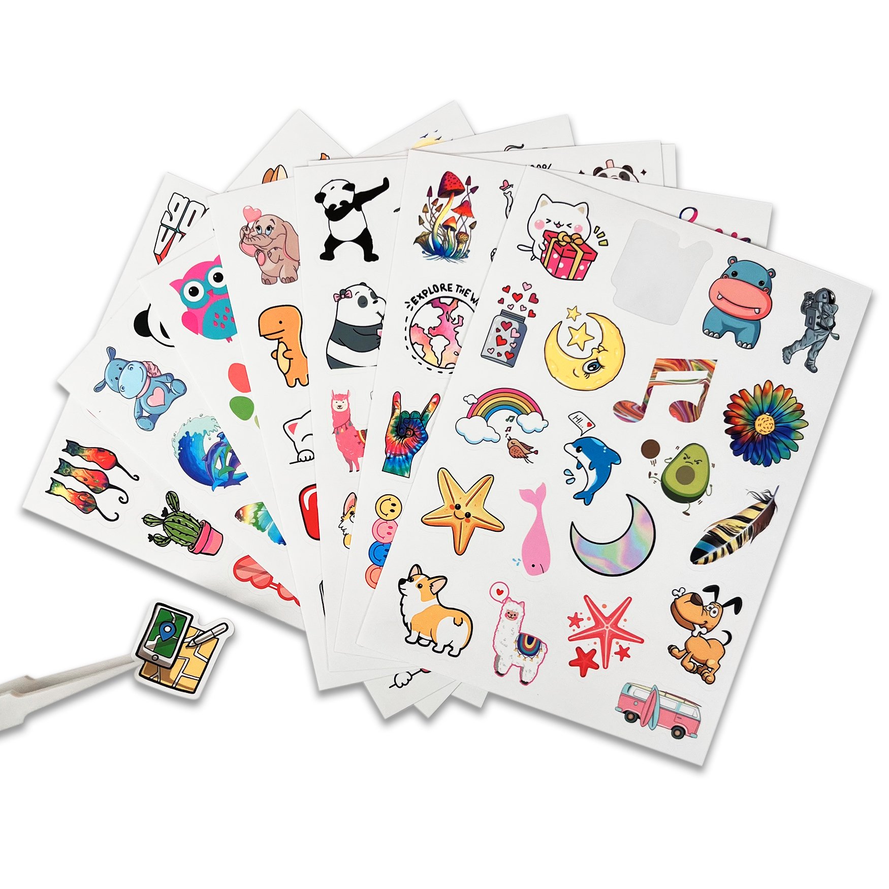 Custom Logo Promotion Cute Sticker Label Sheet Self-Adhesive Decorative Vinyl Custom Kiss Cut Stickers Sheet For Kids