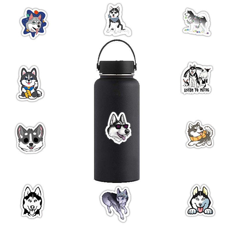 50 PCS Husky Dog Sticker Bomb for Skateboard Laptop Phone Skin Lot Set Decals