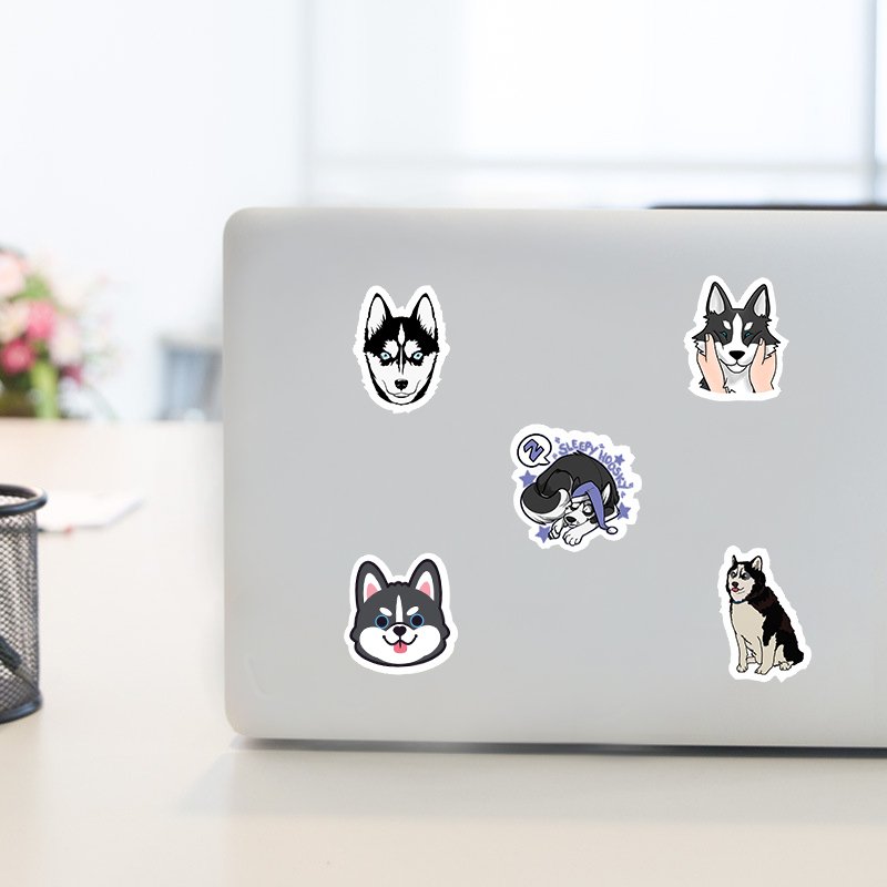 50 PCS Husky Dog Sticker Bomb for Skateboard Laptop Phone Skin Lot Set Decals