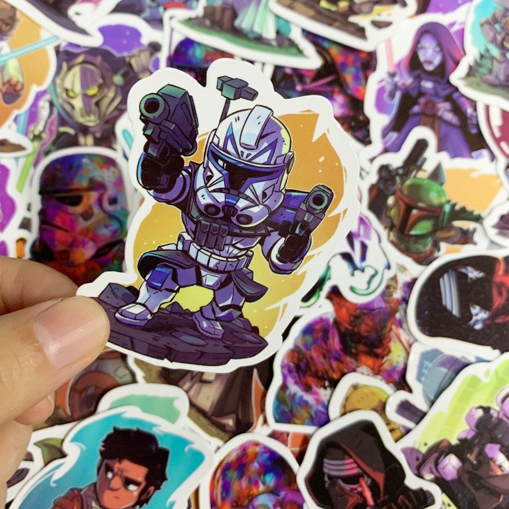 Wowei 50 Star Graffiti Stickers Cool Motorcycle Luggage Trolley Case Notebook Guitar Waterproof Stickers