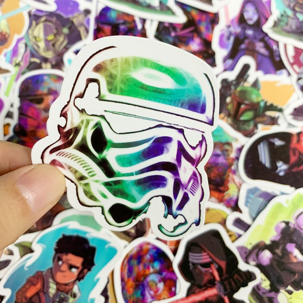 Wowei 50 Star Graffiti Stickers Cool Motorcycle Luggage Trolley Case Notebook Guitar Waterproof Stickers