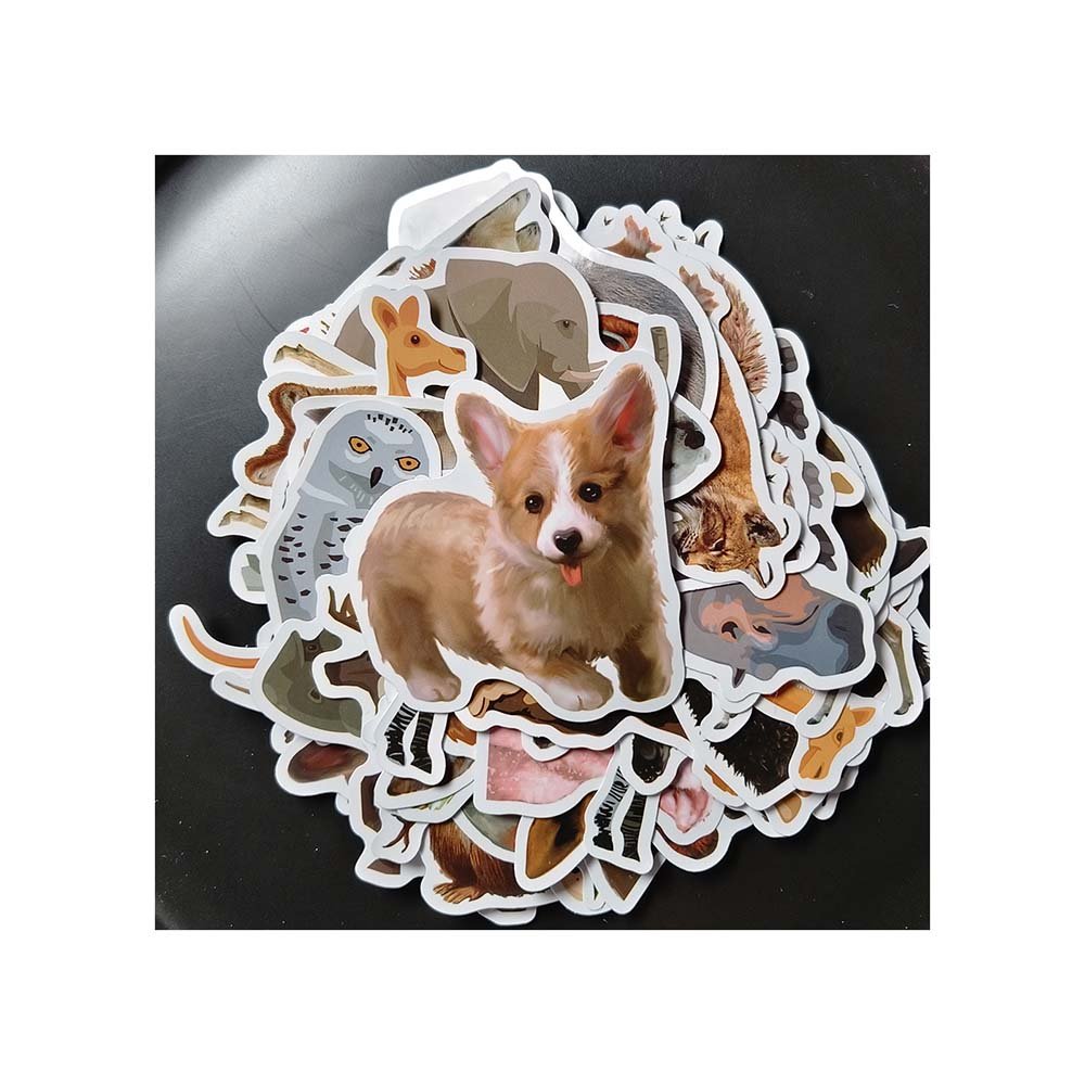 Factory Wholesale Customized Cartoon Animal Dogs Panda Bear Shaped Stickers for Laptop Notebook Decorations and Promotions