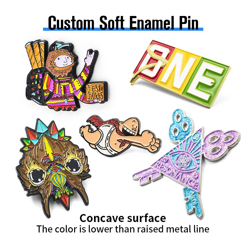 Lapel Enamel Pin Manufacturer Soft Enamel Cartoon Cute Custom Logo Design Metal Souvenir Metal Lapel Pin Badges With Safety Pin