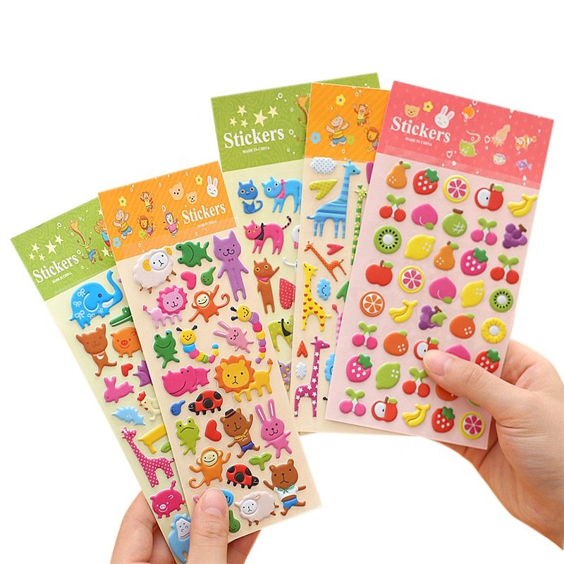 Custom Cartoon Cute 3D Bubble Sticker Children PVC Stickers Bubble Stickers