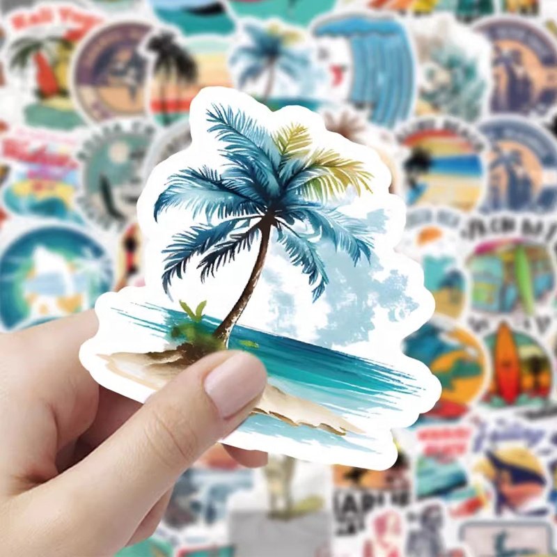 Custom Printing Logo Label Water Bottle Waterproof Vinyl Sticker Adhesive Die Cut Sticker for Notebook Computer Guitar Luggage