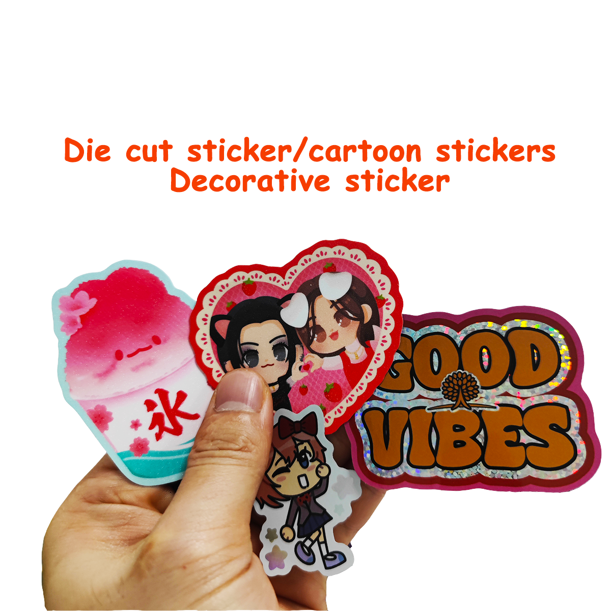5 days shipping Die Cut Stickers Custom Printing Waterproof hologram Vinyl Sticker Adhesive holographic Pvc Sticker Label