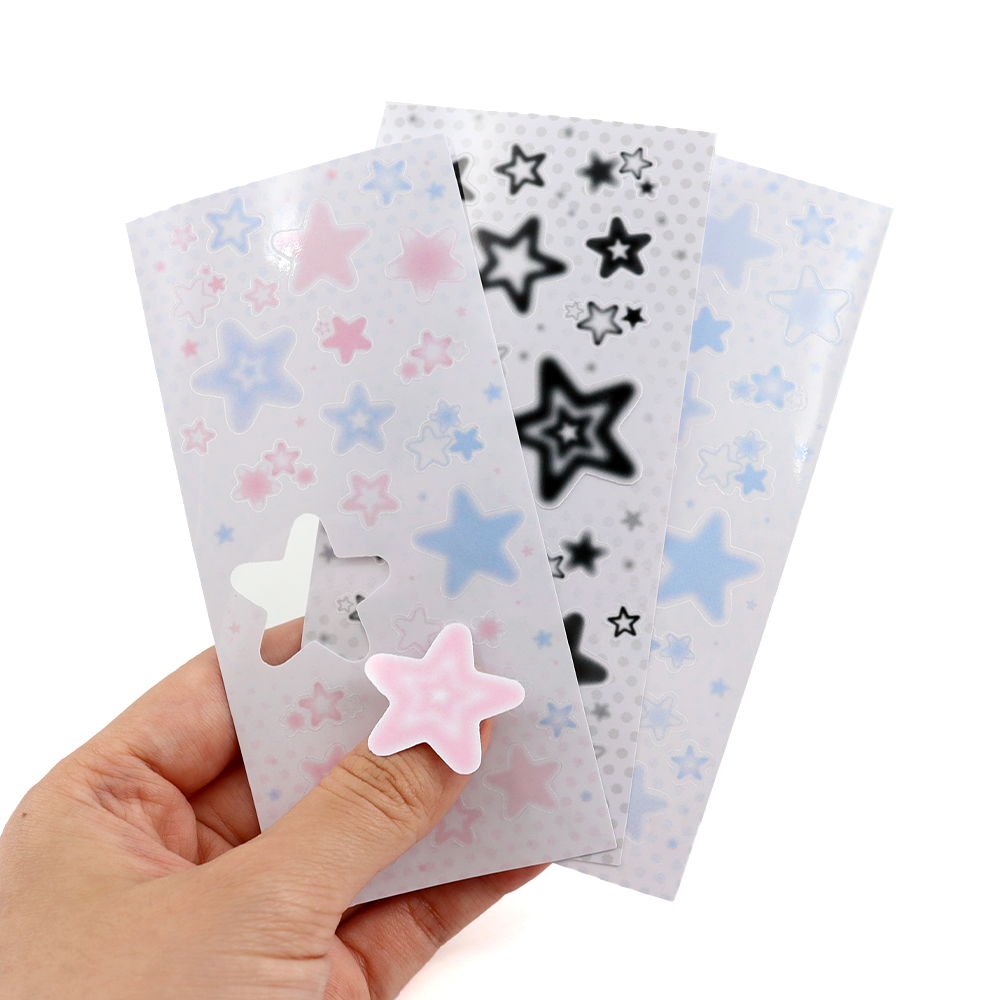 Korean Star Shape Sticker Logo Bike Waterproof Vinyl Kiss Cut Sticker Sheet for Children Cute Cartoon Stickers