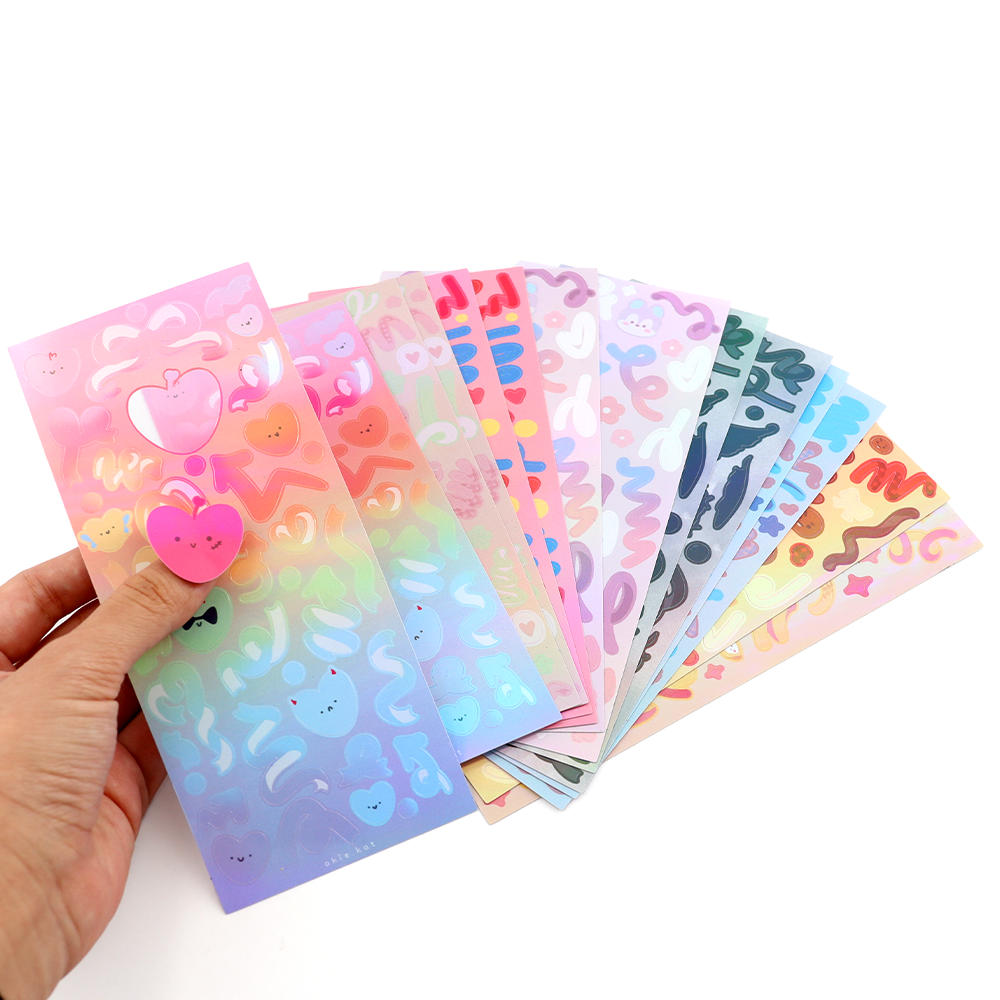 Korean Star Shape Sticker Logo Bike Waterproof Vinyl Kiss Cut Sticker Sheet for Children Cute Cartoon Stickers