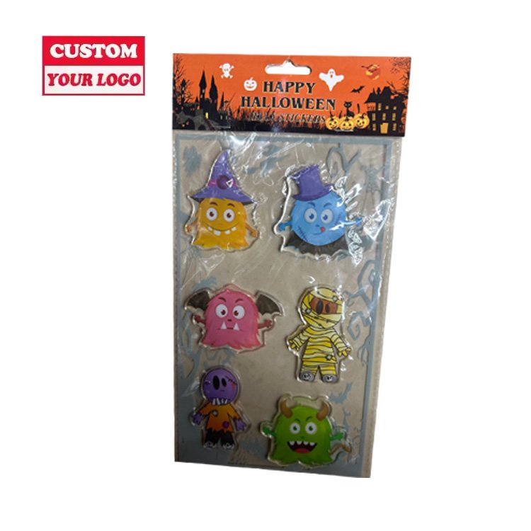 Halloween TPR Jelly Gel Clings Holiday Home Party Decoration Window Stickers