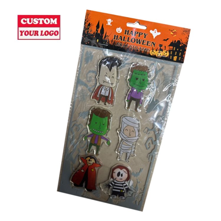 Halloween TPR Jelly Gel Clings Holiday Home Party Decoration Window Stickers