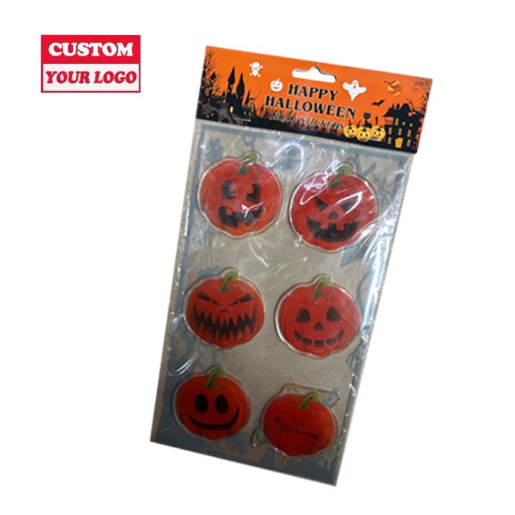 Halloween TPR Jelly Gel Clings Holiday Home Party Decoration Window Stickers