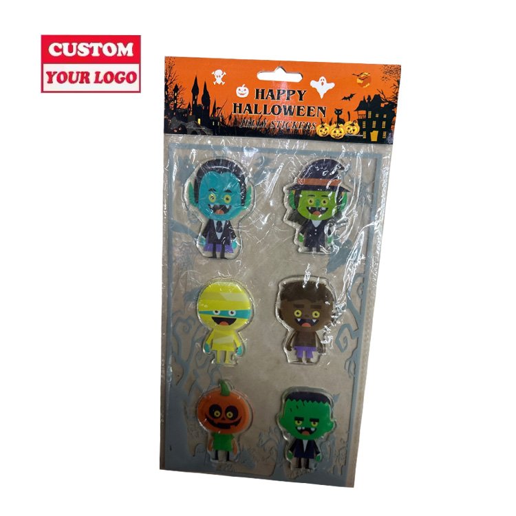 Halloween TPR Jelly Gel Clings Holiday Home Party Decoration Window Stickers