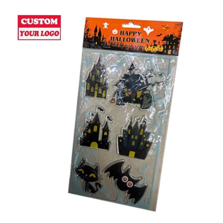Halloween TPR Jelly Gel Clings Holiday Home Party Decoration Window Stickers