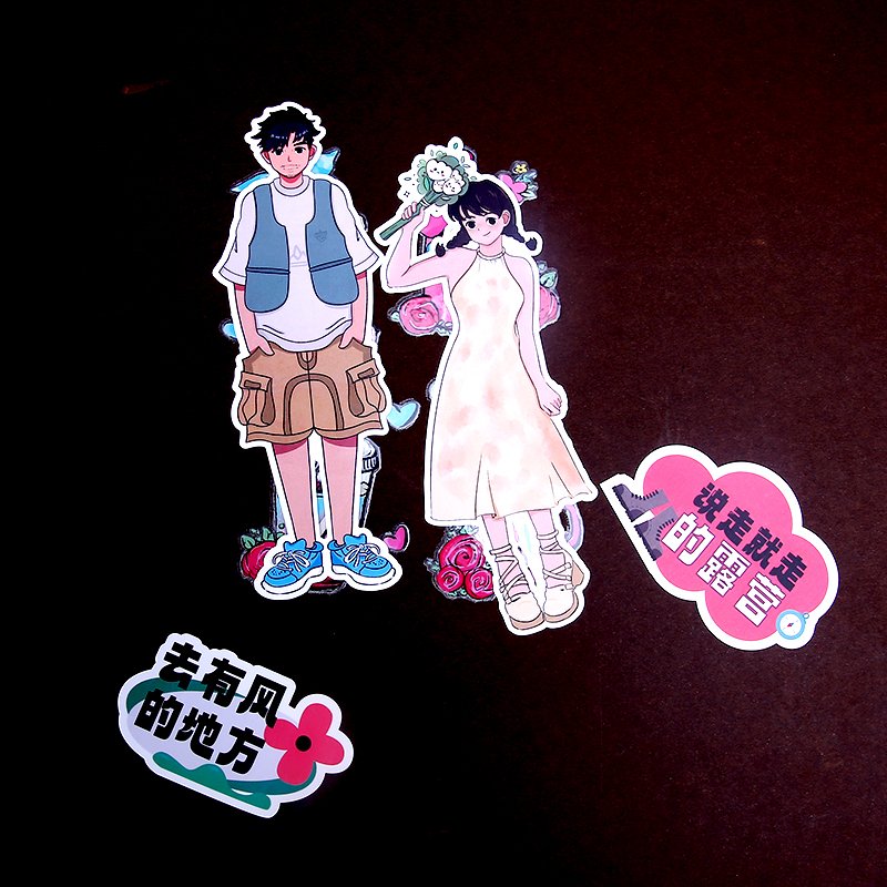 Personalized private waterproof adhesive vinyl label logo cartoon A4 cut sticker paper custom printing die cut sticker sheet