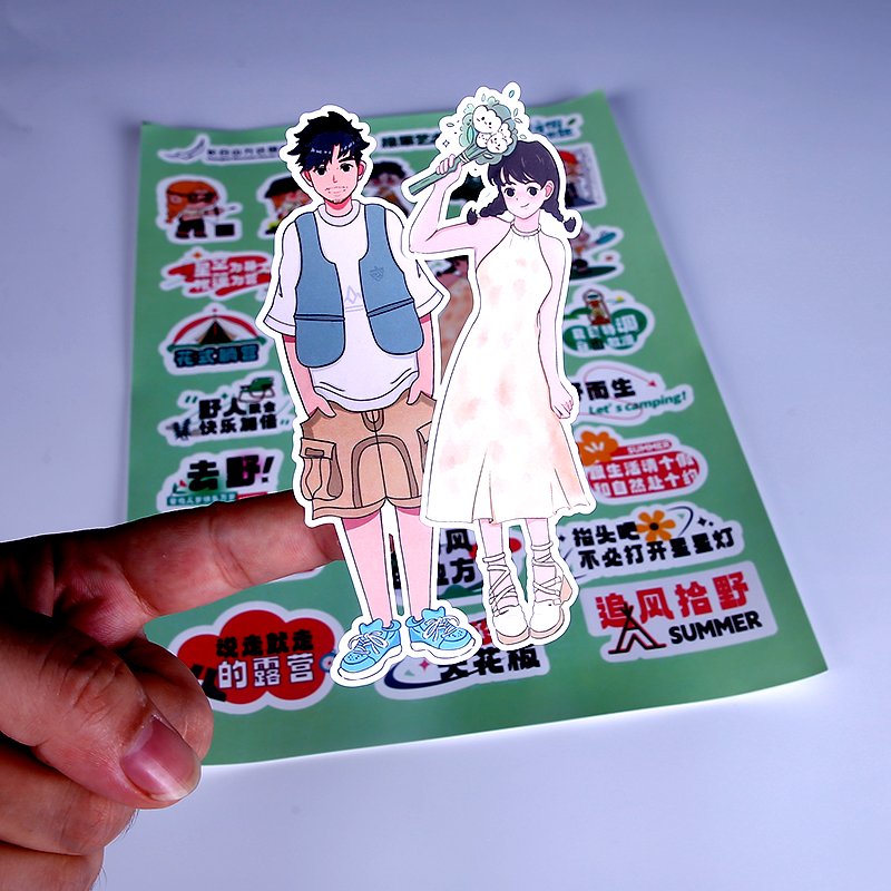 Personalized private waterproof adhesive vinyl label logo cartoon A4 cut sticker paper custom printing die cut sticker sheet